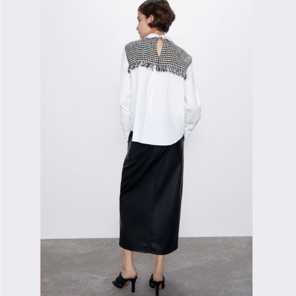 Zara Contrast Tweed Top - Picture 5 of 10